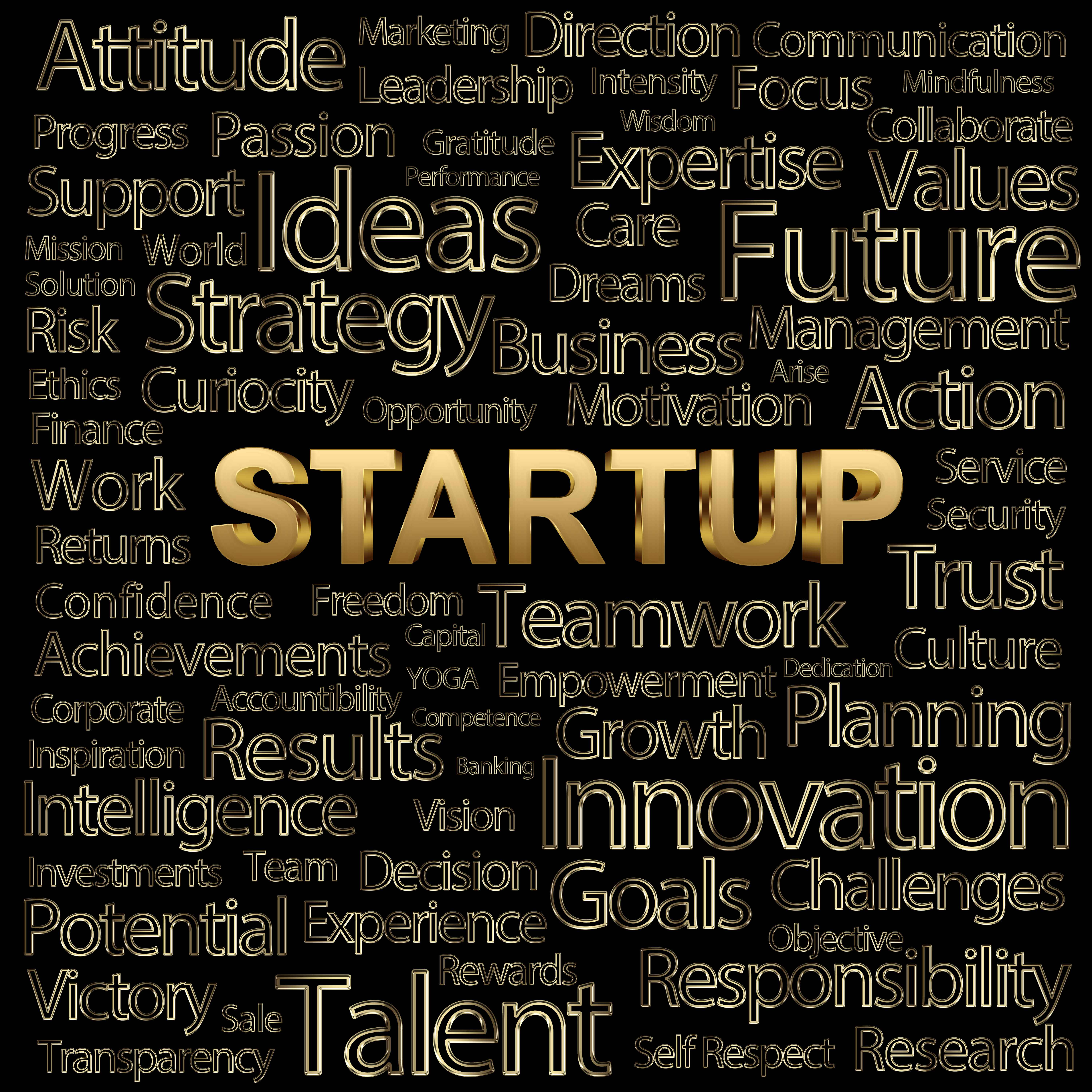 Golden Startup stock photos word cloud free downloads